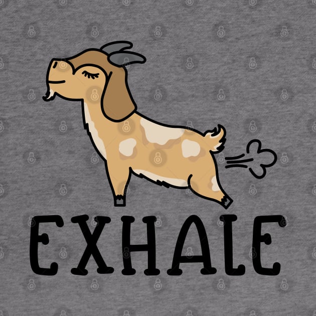 Exhale Gas Goat Yoga Fitness Funny by GlimmerDesigns